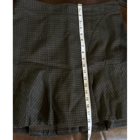 Worthington Fit & Flare Mini Skirt Check Pattern Dark Brown & Black Women Size 6 - Picture 6 of 10